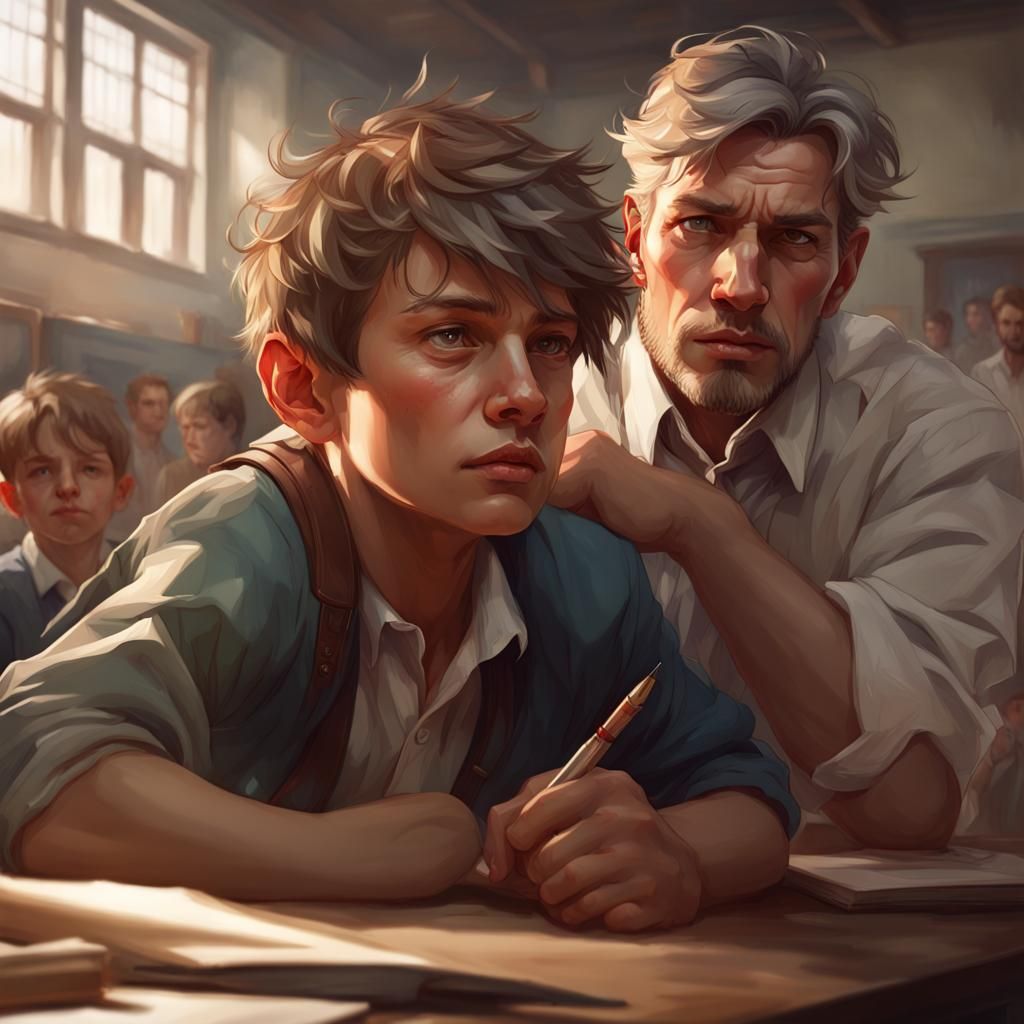 Bullying Scene Portrait in Trending Art Style