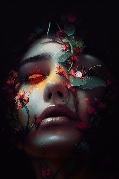 Spring Flowers in Experimental Digital Art