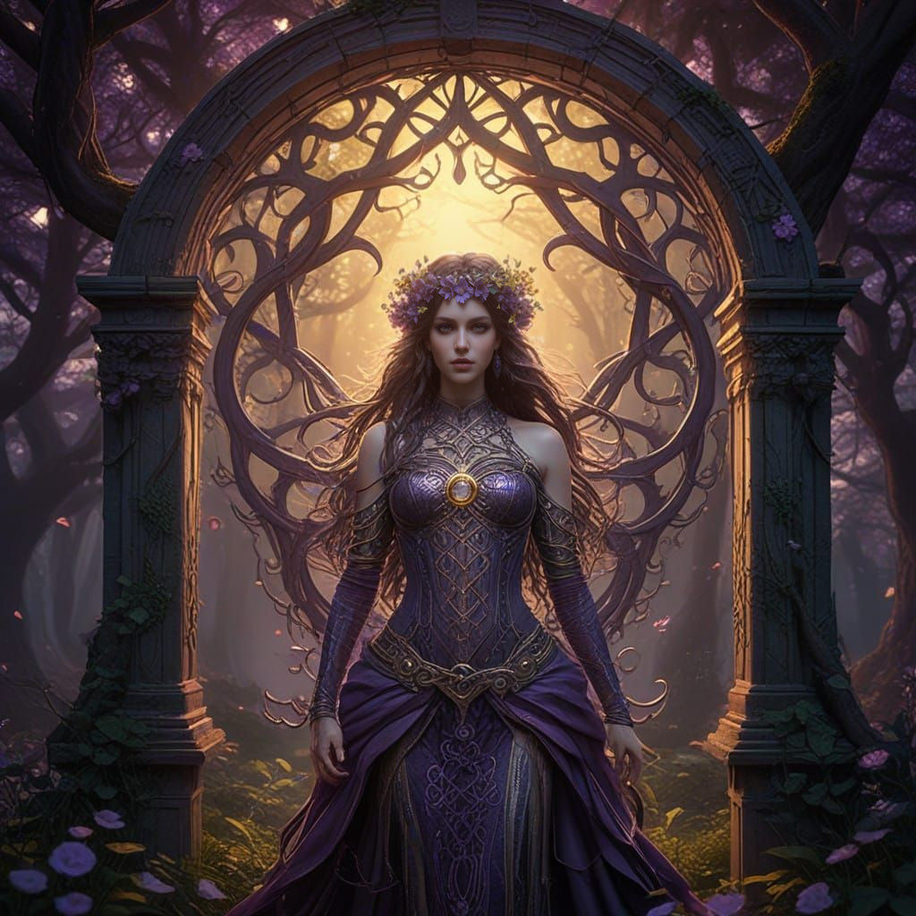 Celtic Floral Boutique in Dark Fantasy Style Art