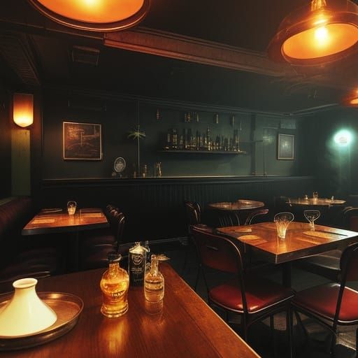 Vintage Whiskey and Magic in a 1970s Enchanted Tavern