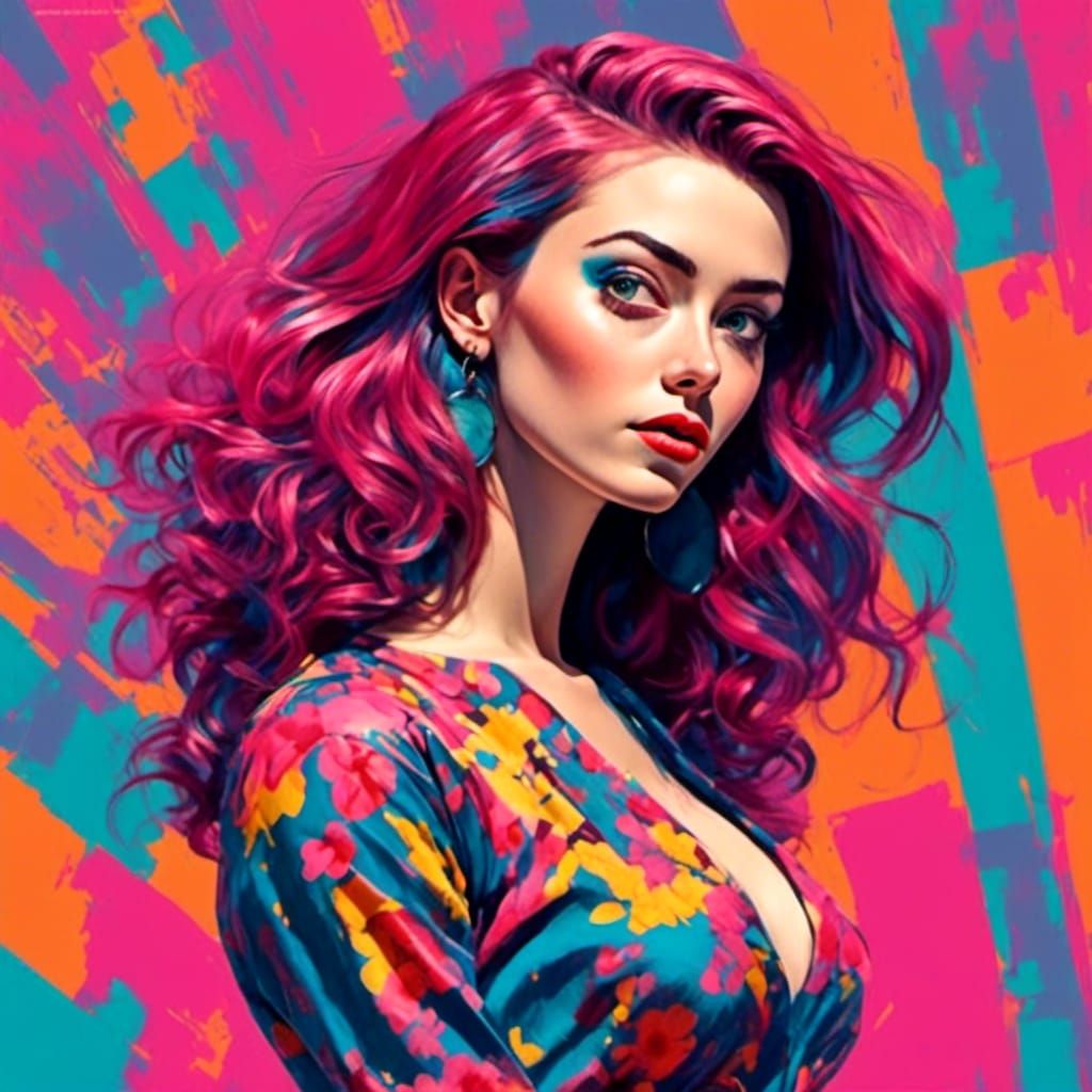 Artistic Render of a Woman with Bold Colors
