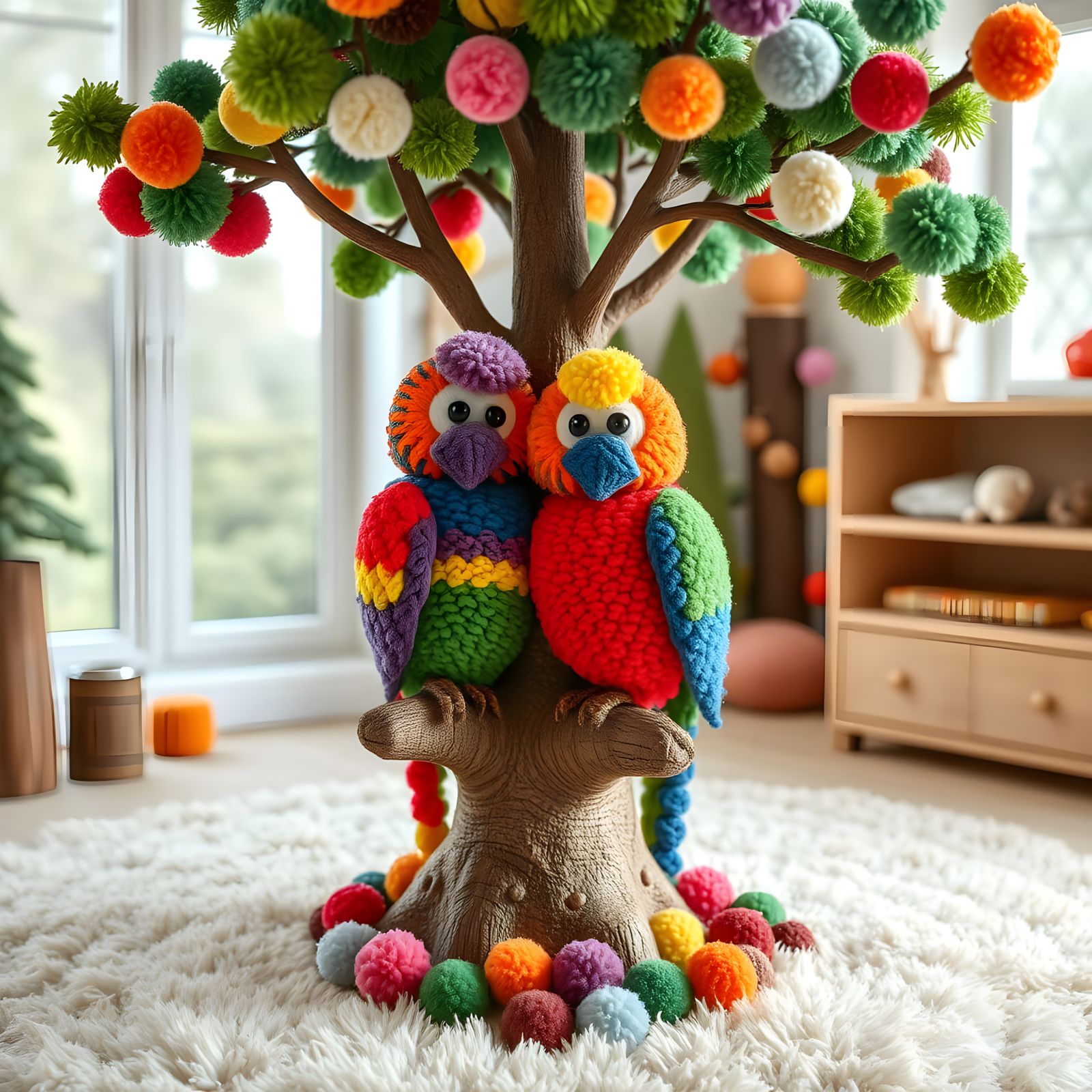 Love Bird Yarn Sculpture