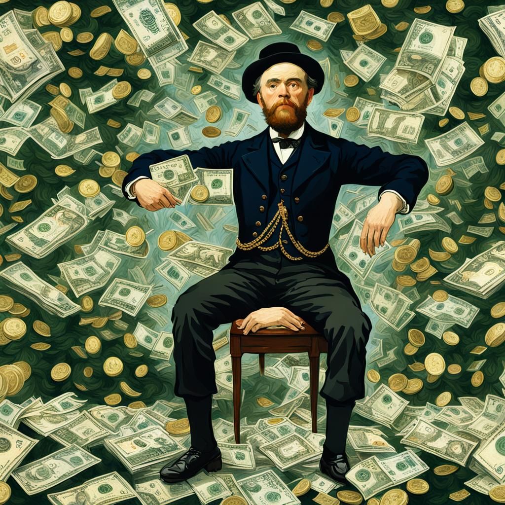 Édouard Manet Surrounded by Money, Impressionistic Portrait
