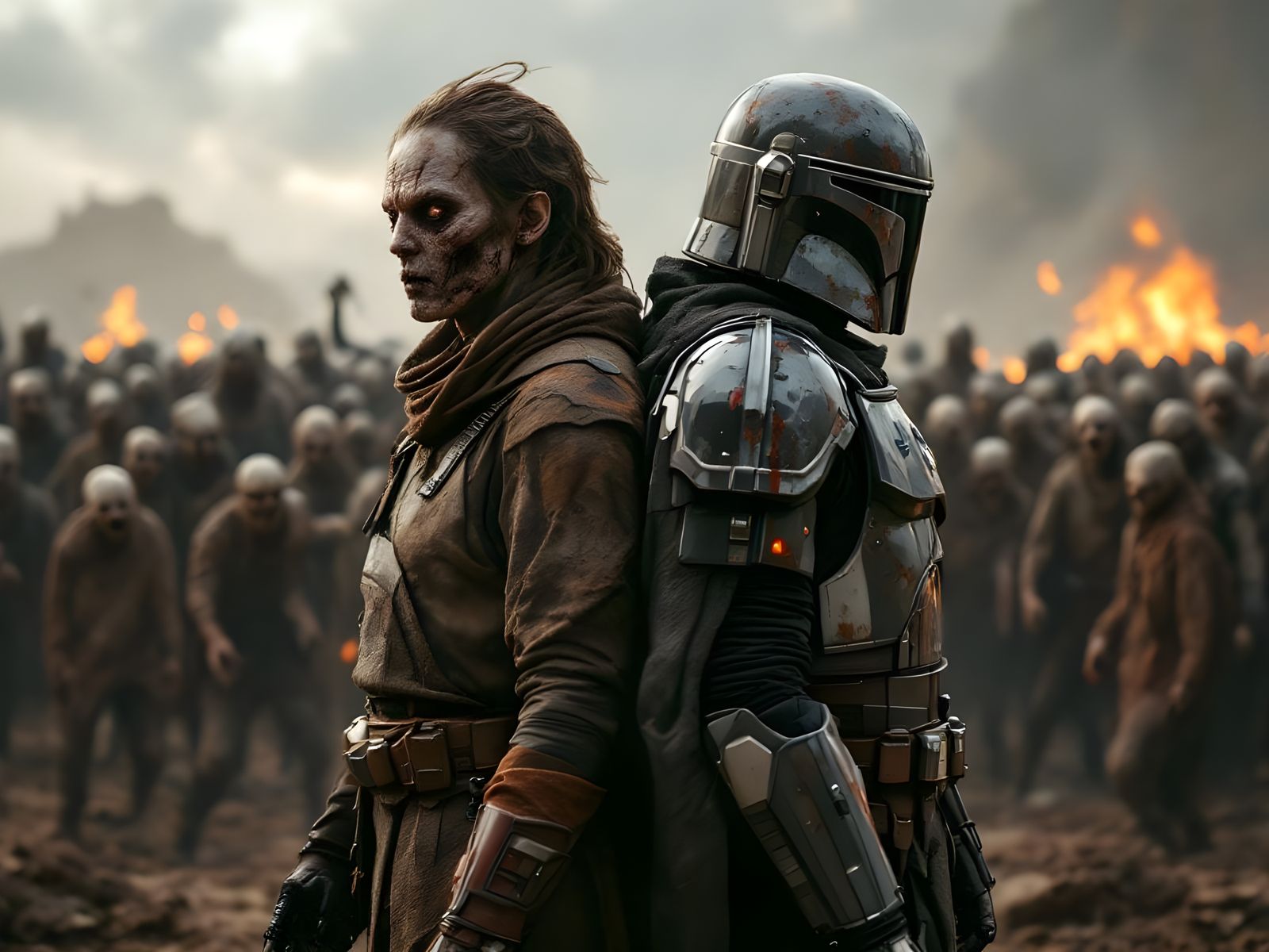 Star Wars Character Battles Zombies in Apocalyptic Galaxy