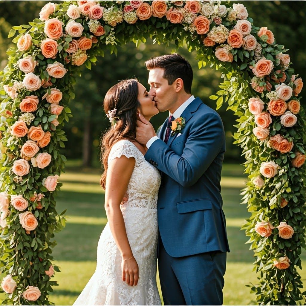 Wedding Kiss Interrupted by Flying Squirrel, Cinematic Style