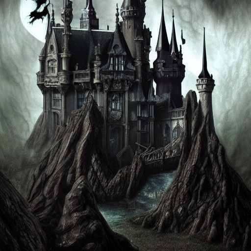 Witch's Castle in Blackened Swamp: Baroque Art