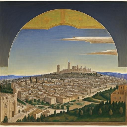 Heavenly Jerusalem Skyline Inspired by Rothko and Lippi
