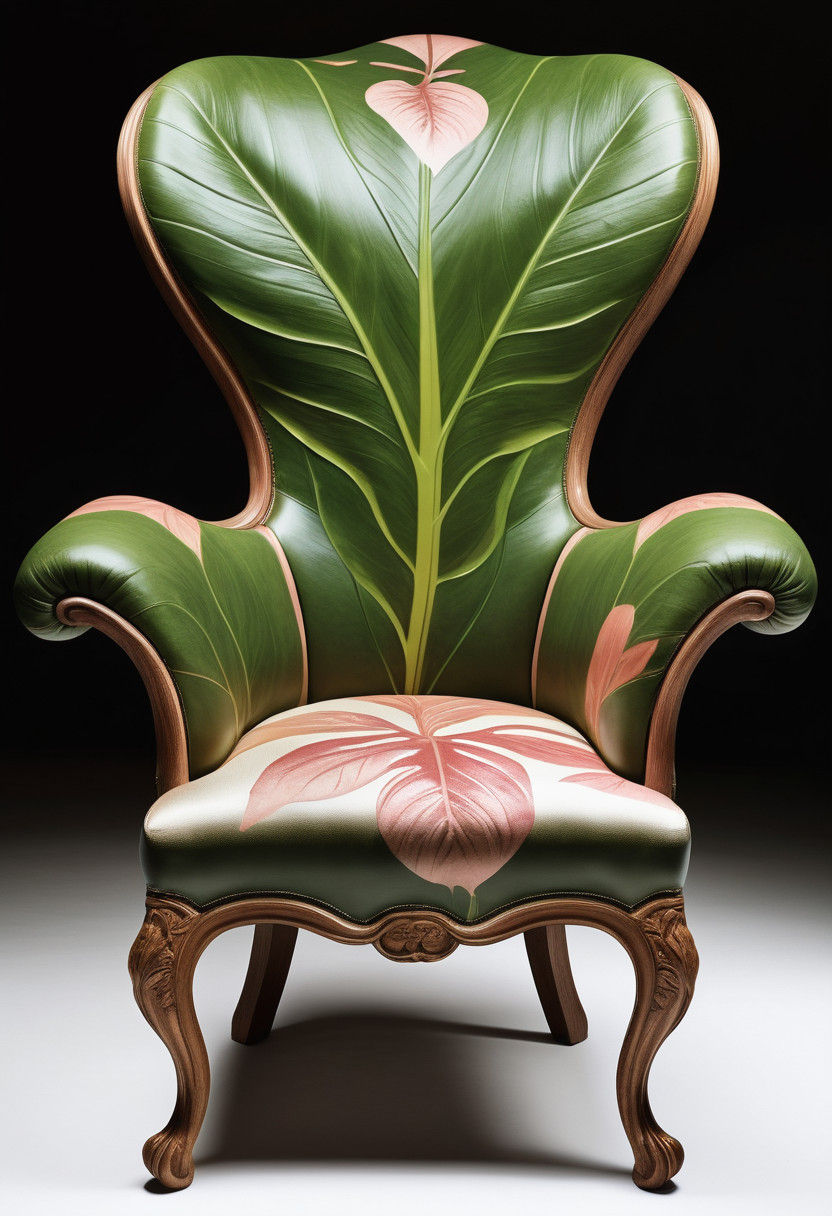 Surreal Art Nouveau Armchair Blooms in Traditional Farmhouse...