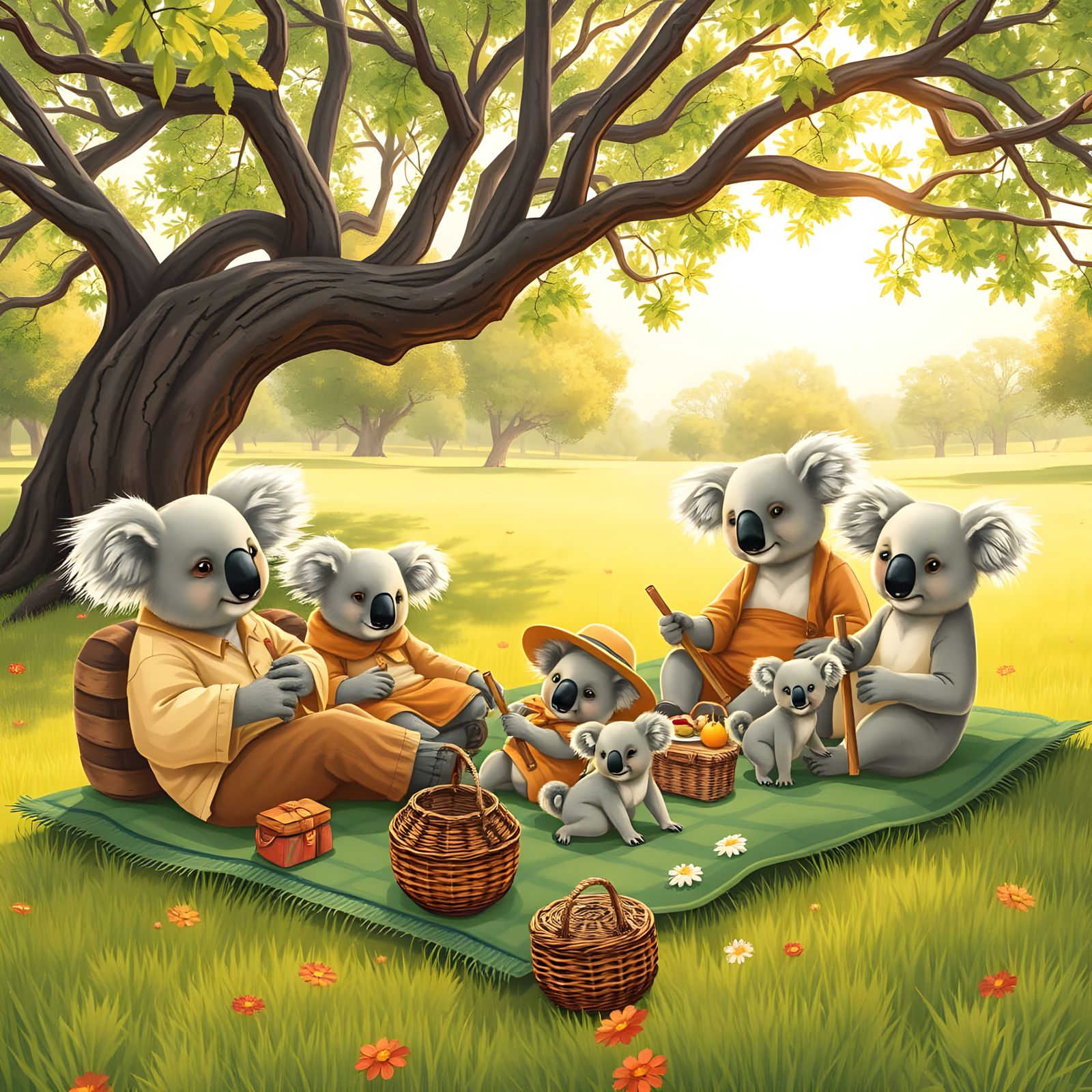 Koalas Enjoy a Whimsical Picnic in a Picturesque Australian ...