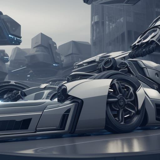 Futuristic Sci-Fi Cars with Intricate Mech Details