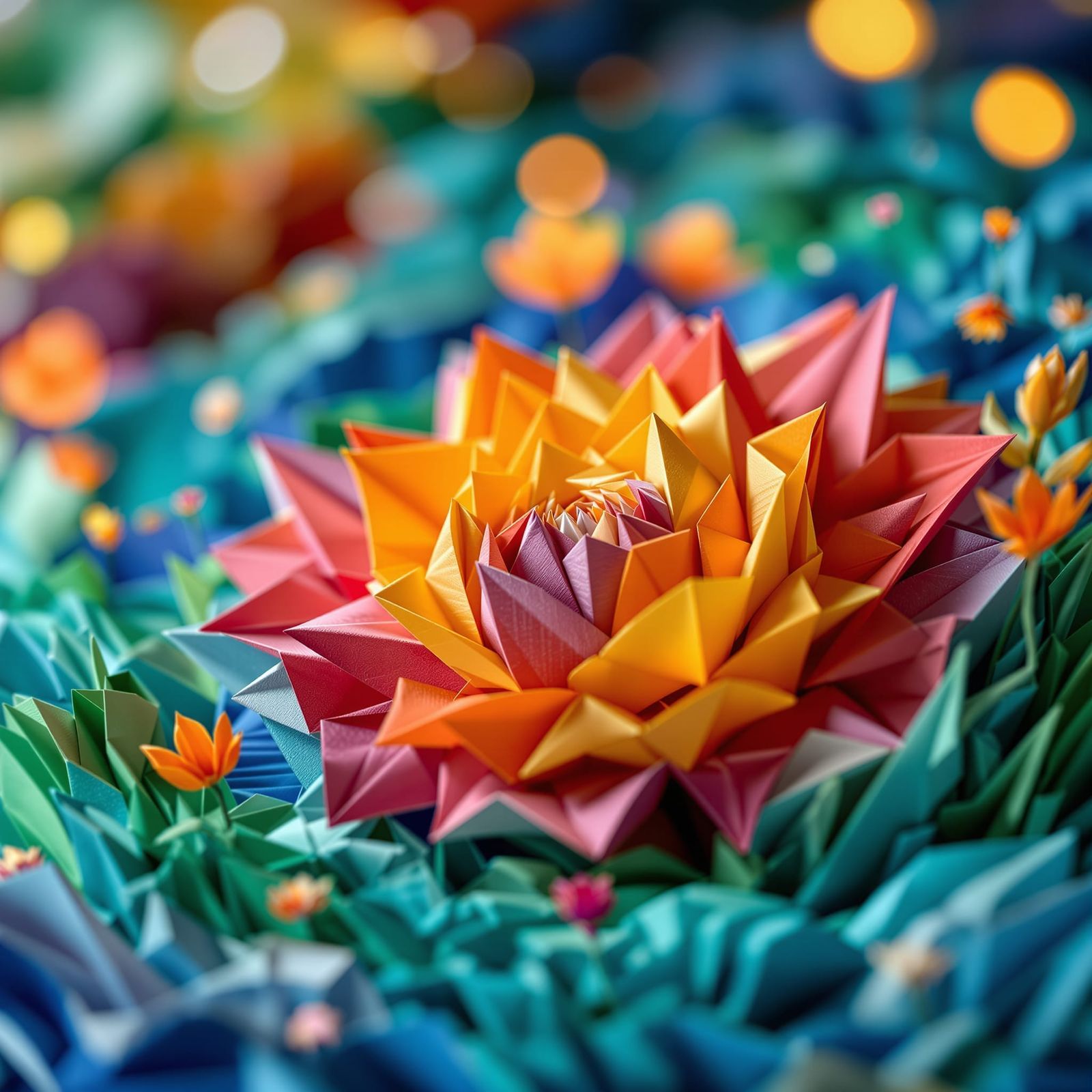 Origami Ikigai Joy of Life in Warm Ambient Light