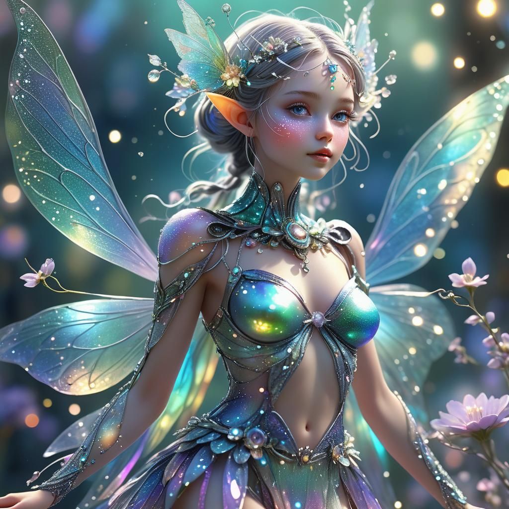 Ethereal Fairy of Silver Light with Magic Pollen
