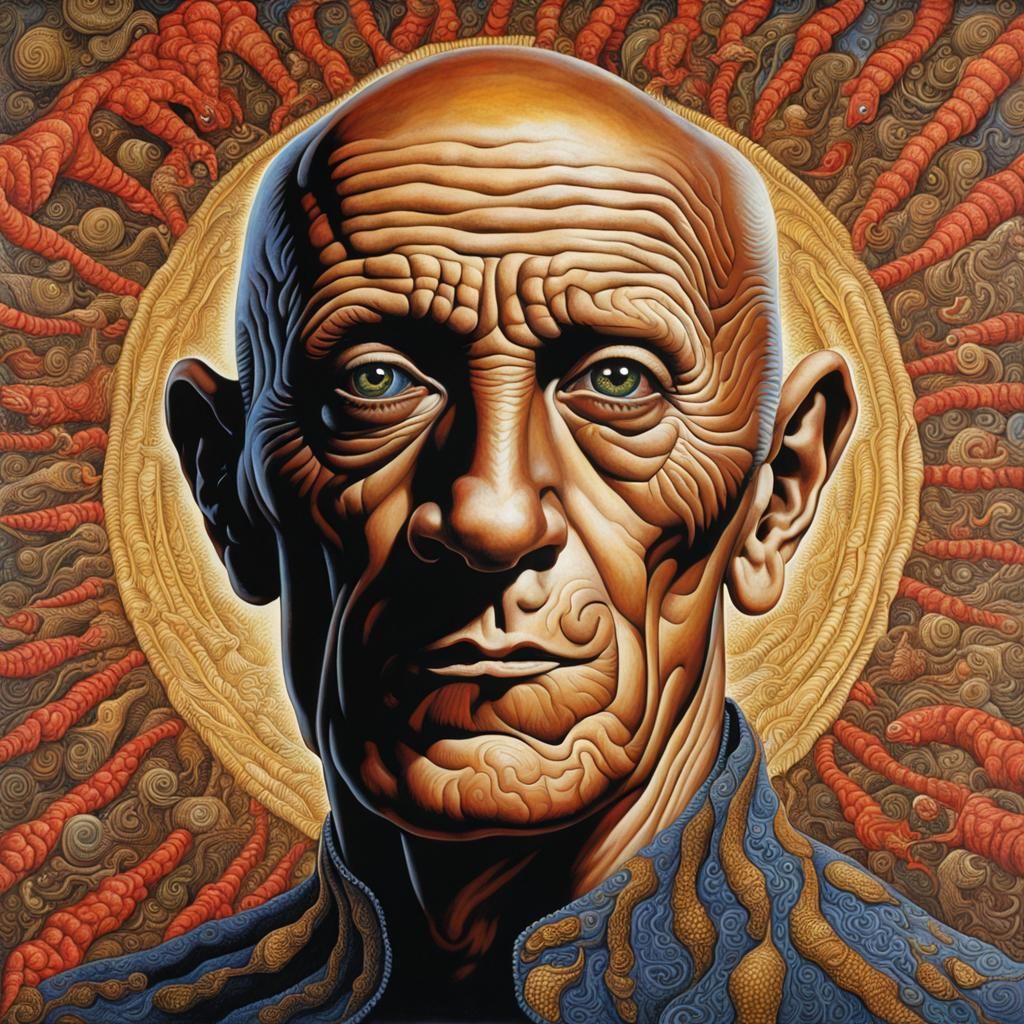 Surreal Portrait of a Man in Visionary Art Style
