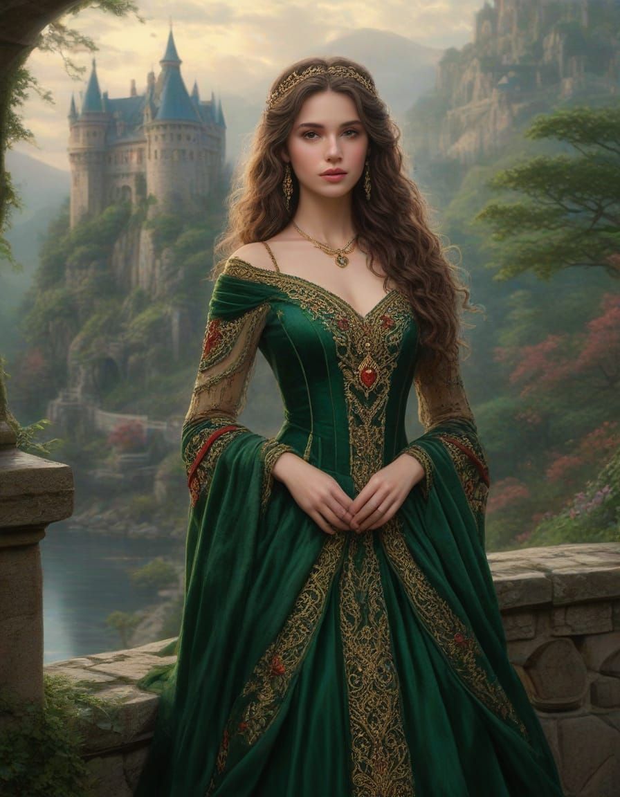 Ethereal Medieval Princess in Celtic Castle