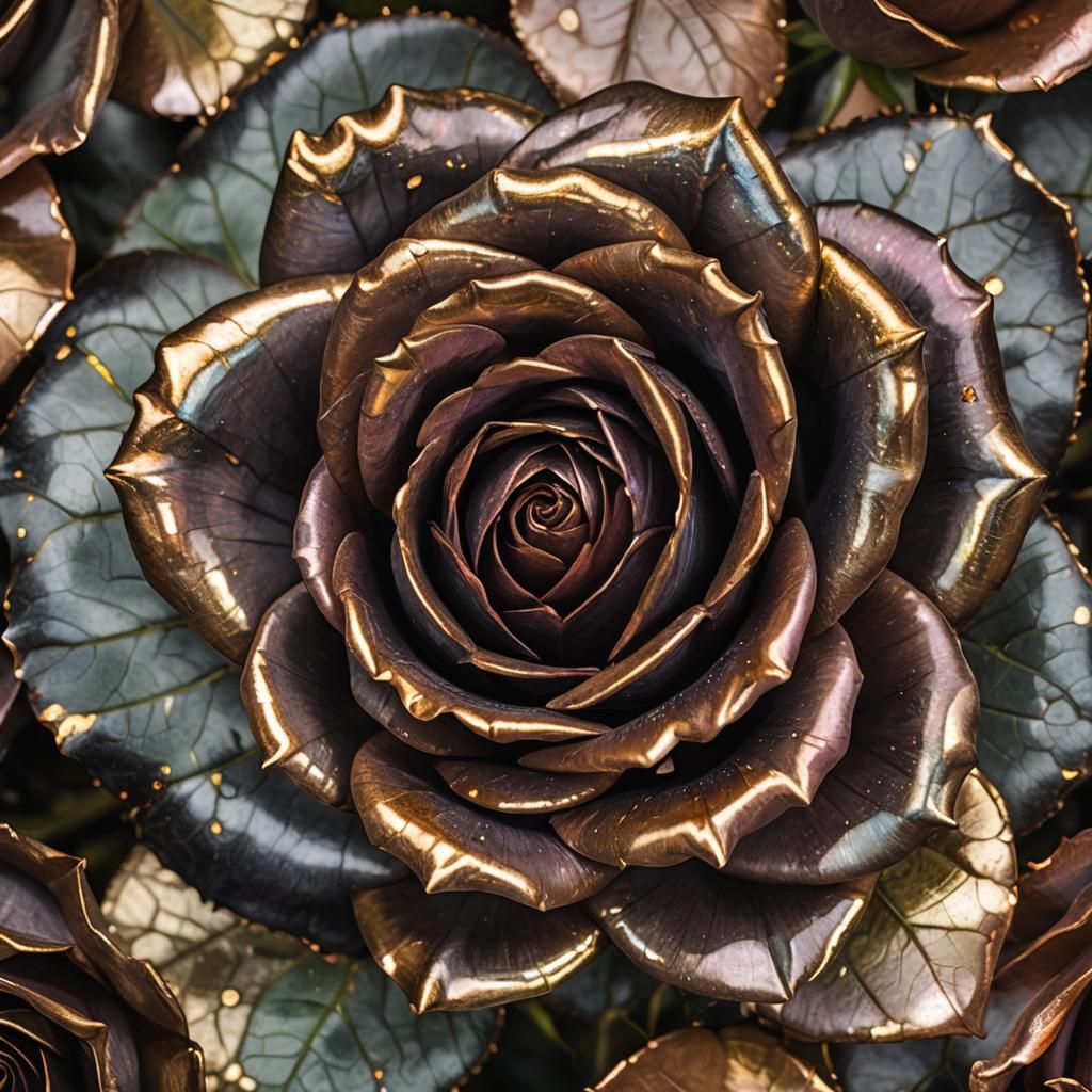 Black nacre bronze edged rose