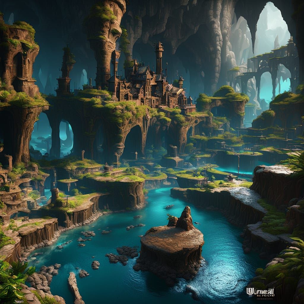 Mysterious Deep Ocean Cave: Fantasy Concept Art