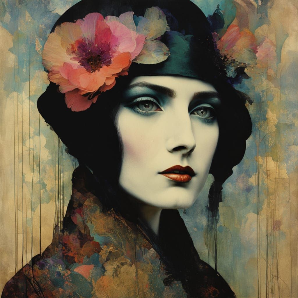 Ethereal Portrait of a Falconer in Vibrant Surrealist Style