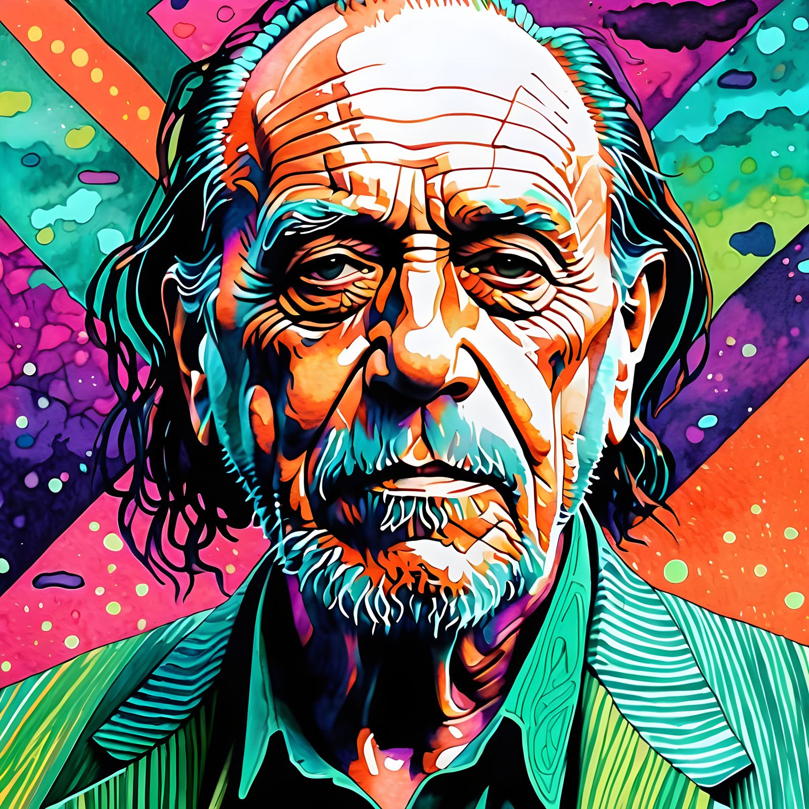 Ethereal Charles Bukowski Portrait in Vibrant Dark Academia ...