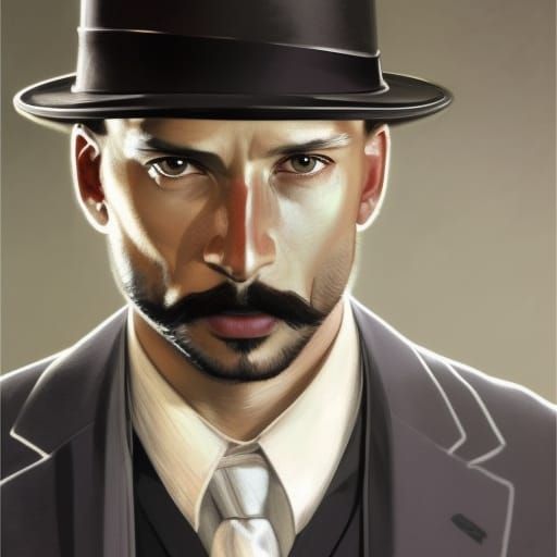 Striking Portrait of a Man in Art Nouveau Style