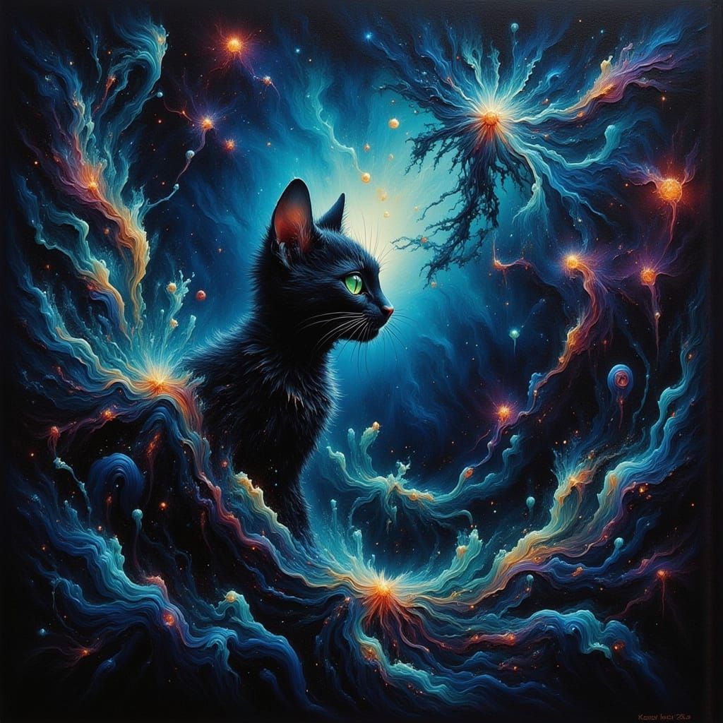 Cosmic Cat Gazes Into Starry Vortex