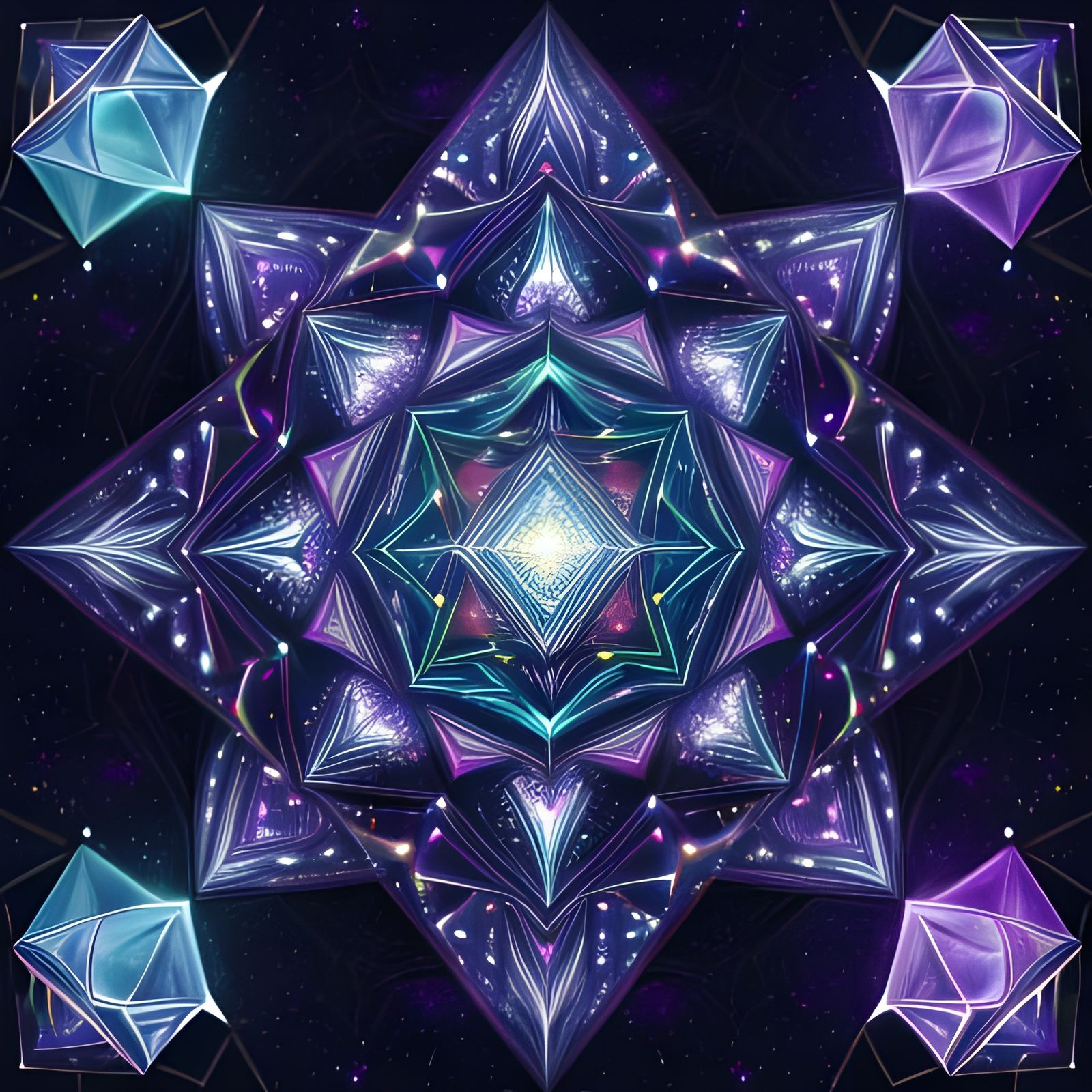 Vibrant Hypercube Latticework in Cosmic Harmony