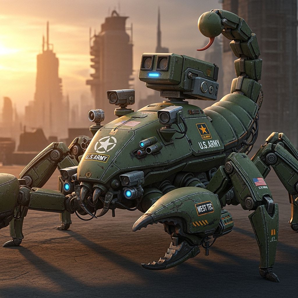 Military Green Mech Scorpion with Missile Launcher