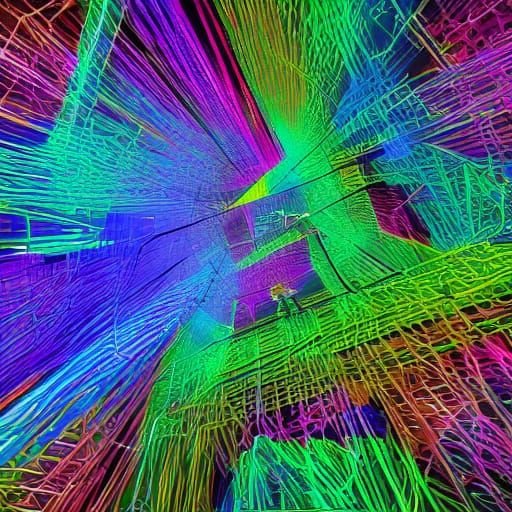 Neon 2D Maze with Twisting Paths and Glowing Lines