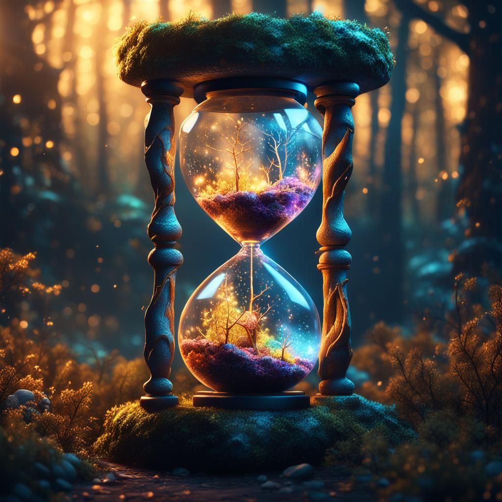 Magical Hourglass in a Detailed Fantasy Illustration