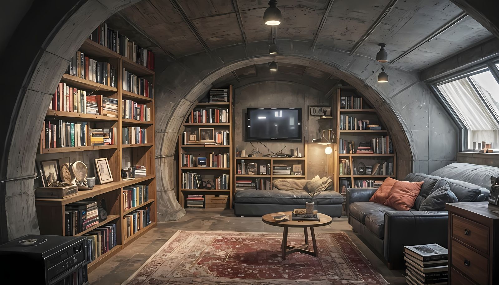 Inviting Underground Bunker with Cozy Interior