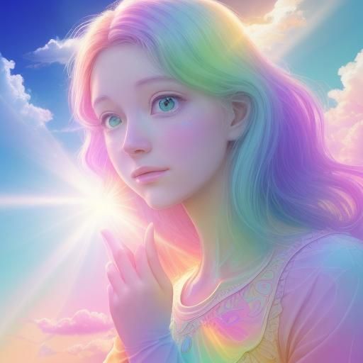 Psychedelic Pastel Butterflies in Sunshine Beams