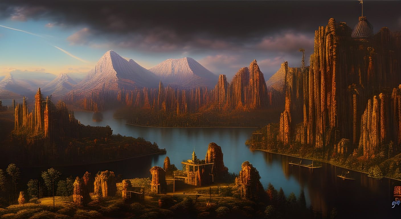 ancient ruins by the river