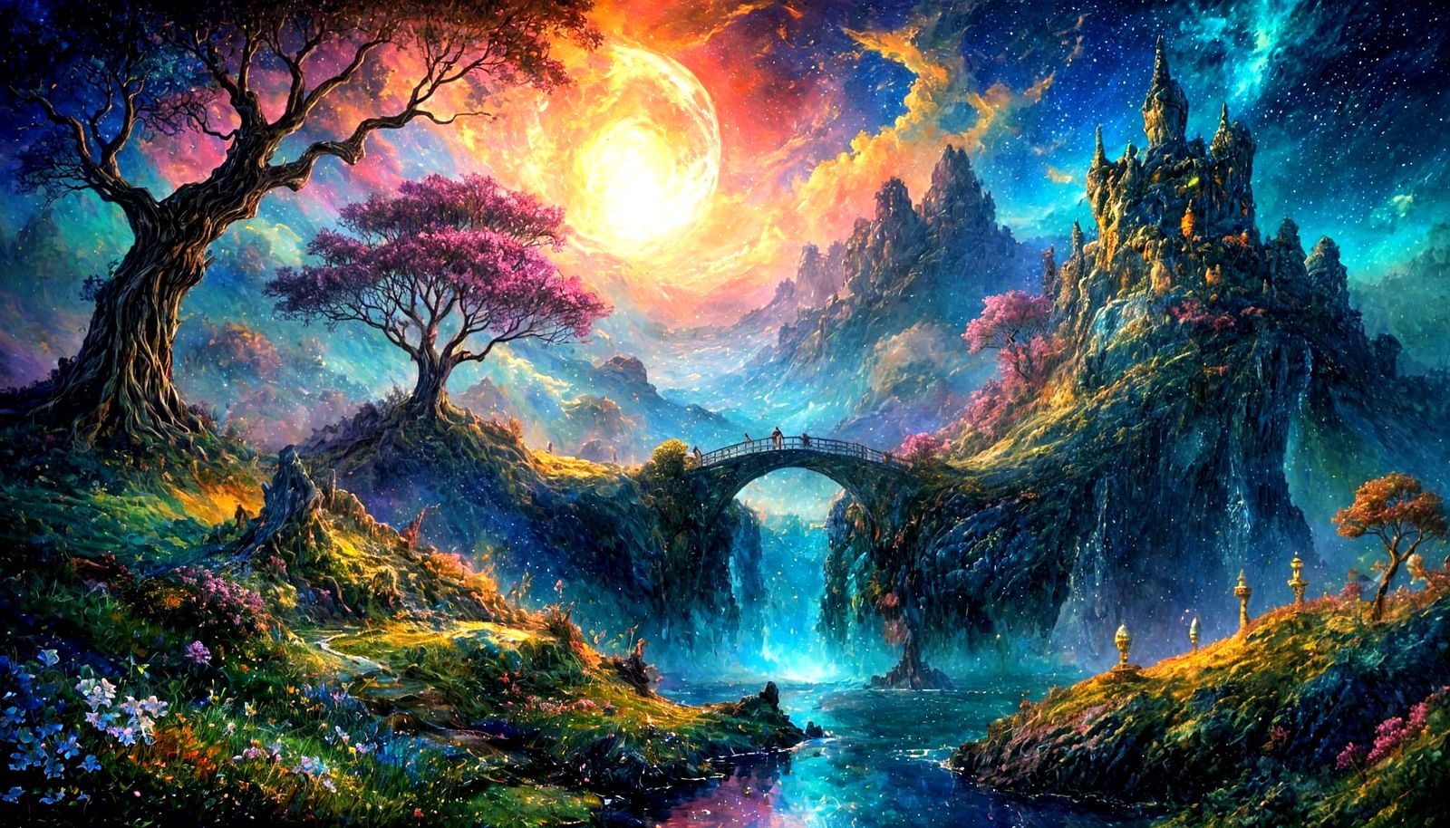 Fantasy Landscape with Floating Island, Sfumato Style