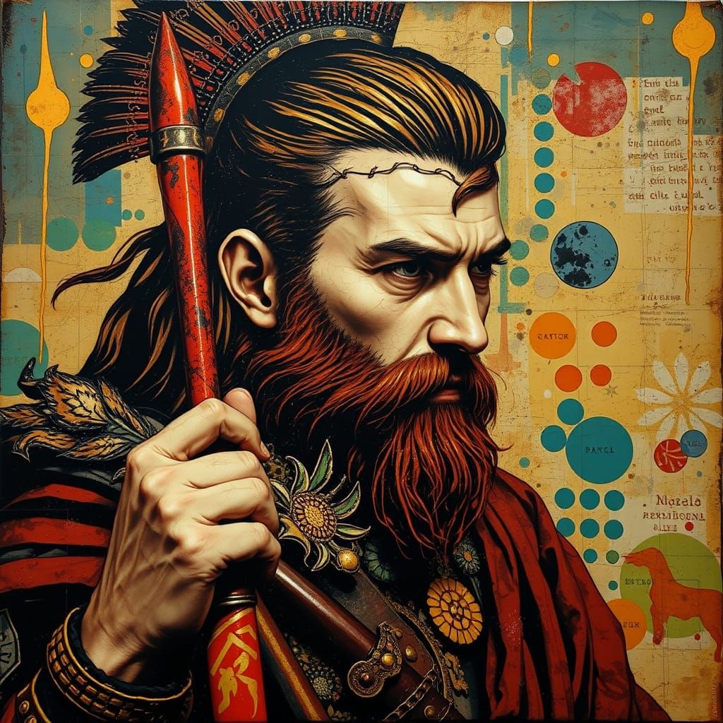 Glittering Golden Warrior in Vibrant Splendor