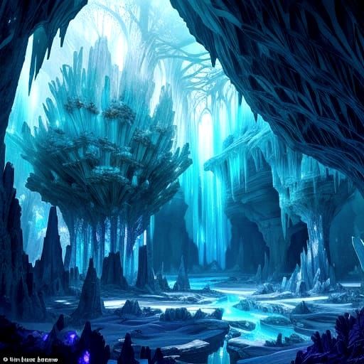 Crystal Geode Unveils Bioluminescent Fantasy World