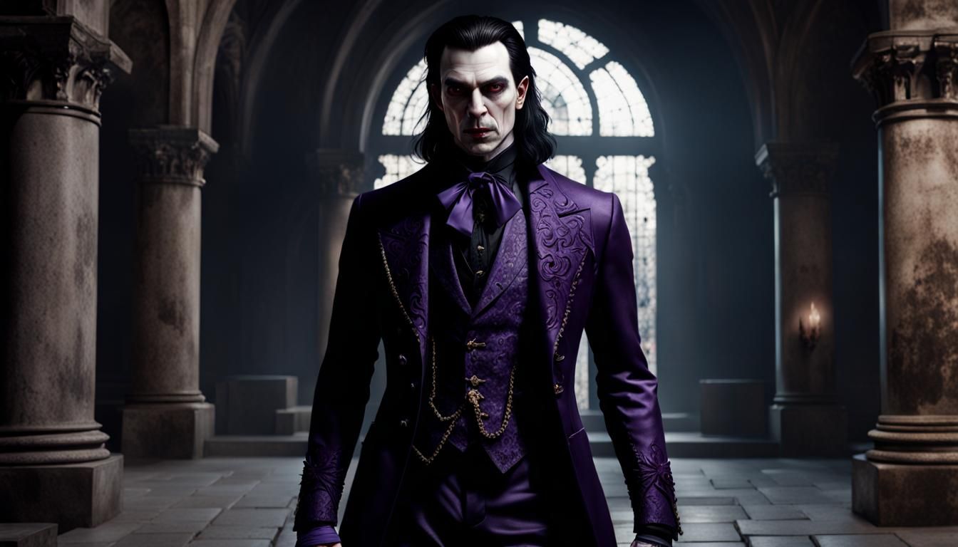 Hyperrealistic Vampire in Crypt