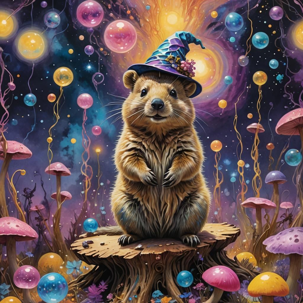 Quokka Wizard in Astral Projection Dreamscape