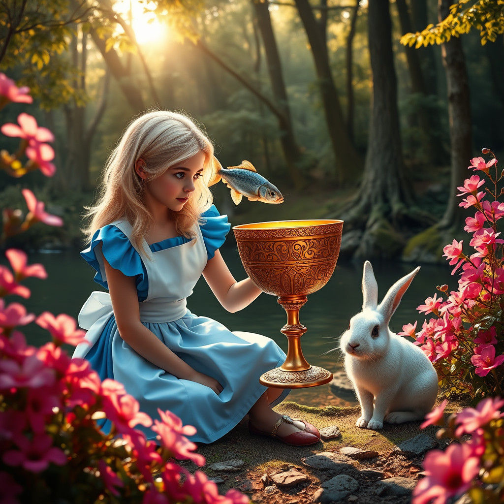 Alice in Wonderland and the Golden Cup