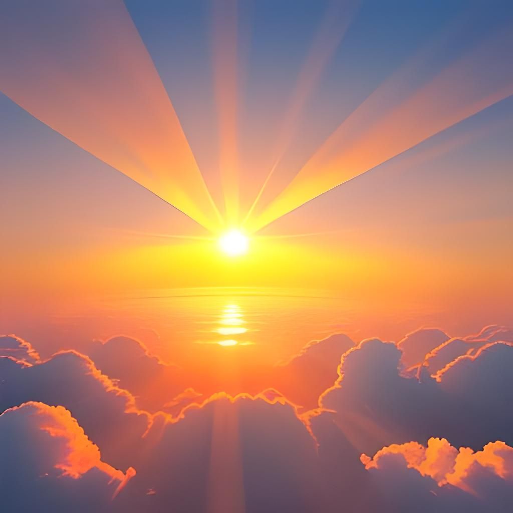 Brilliant Sunrise with Blazing White Sun