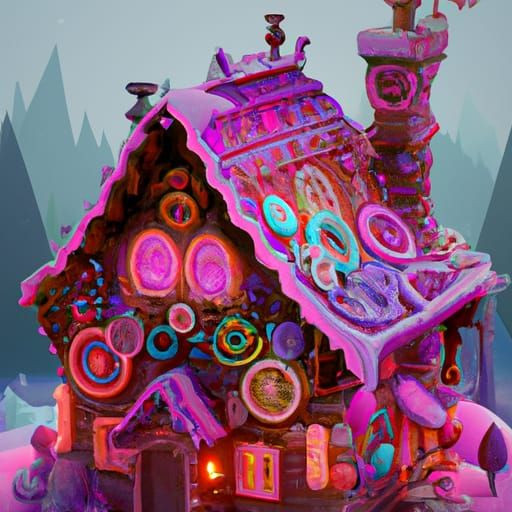 Fantastical Gingerbread House Concept Art