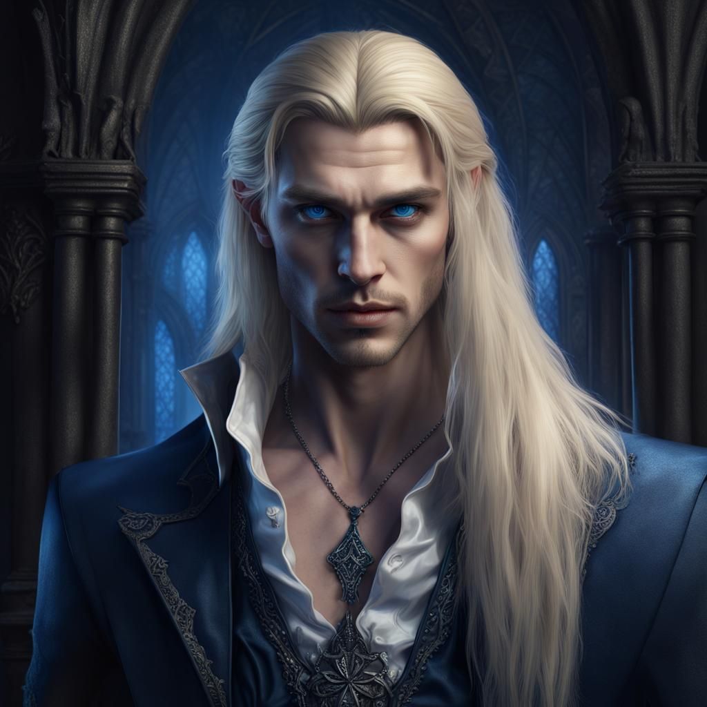 Gothic Vampire with Blonde Hair: Fantasy Art