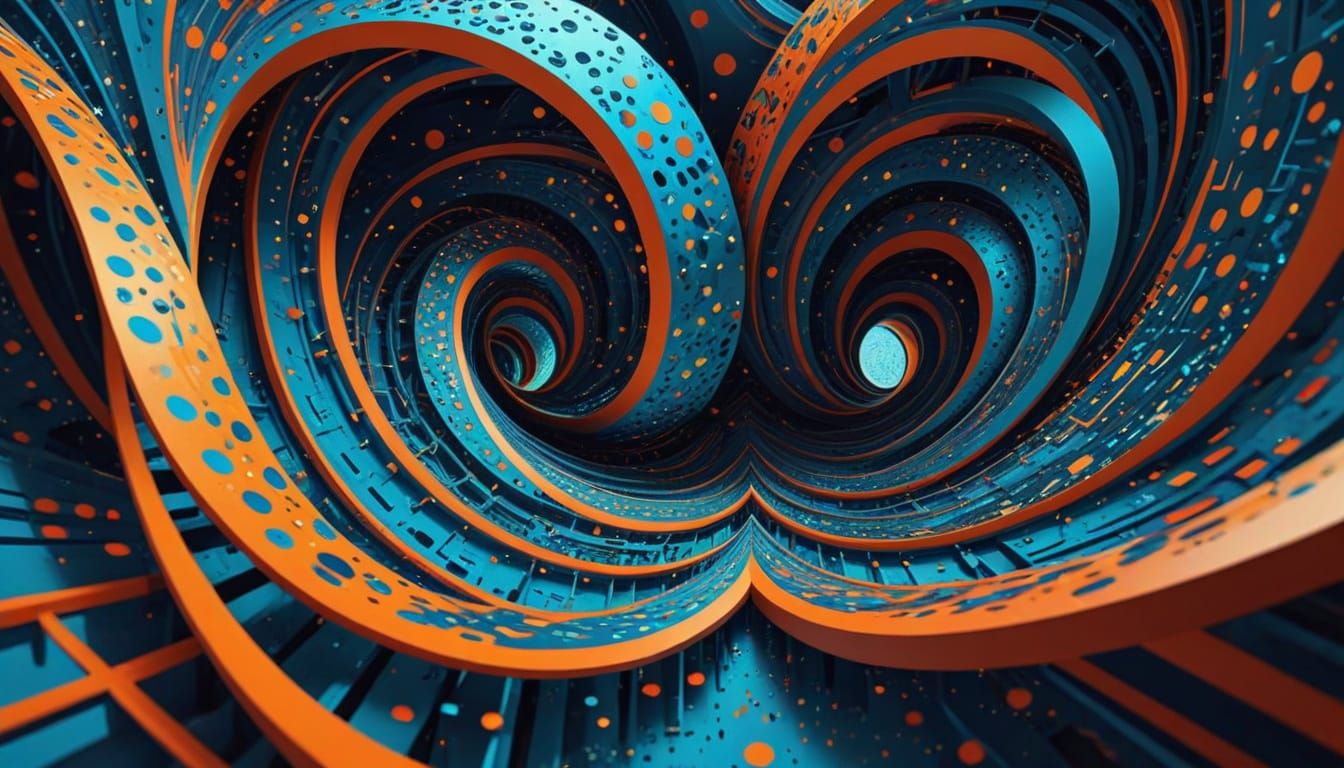 Escher-Inspired Optical Illusion with Arabic and Chinese Scr...