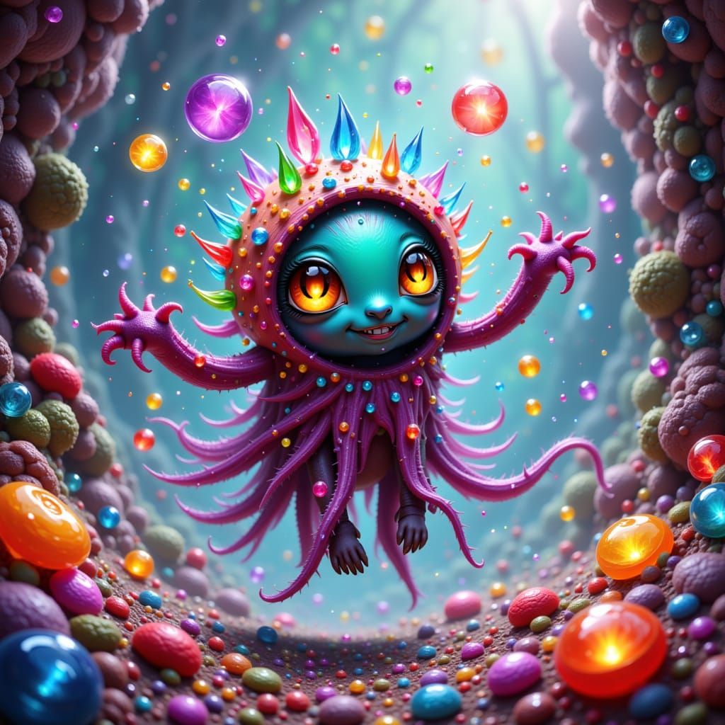 Whimsical Mineral Elemental Dancing in Gemstone Dust