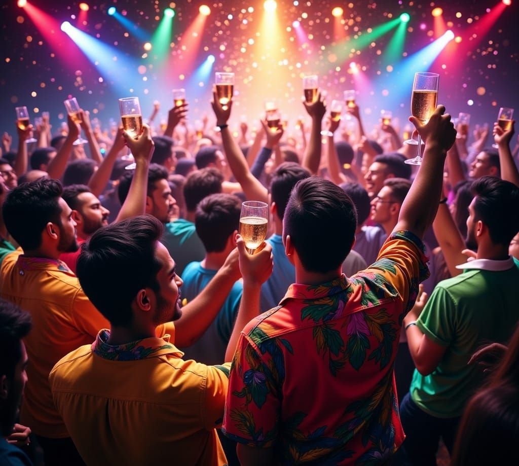 Vibrant New Year's Eve Dance Party