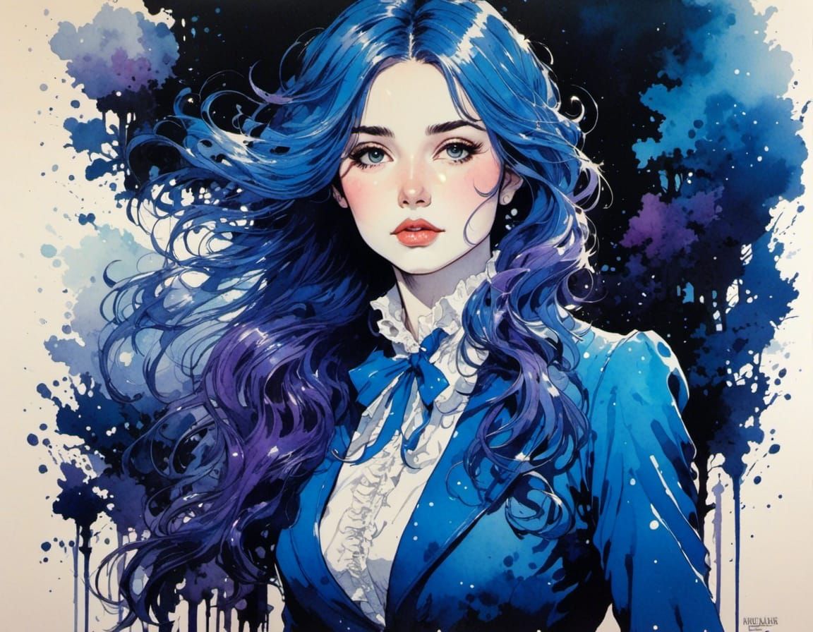 Elegant Victorian Woman in Bioluminescent Forest