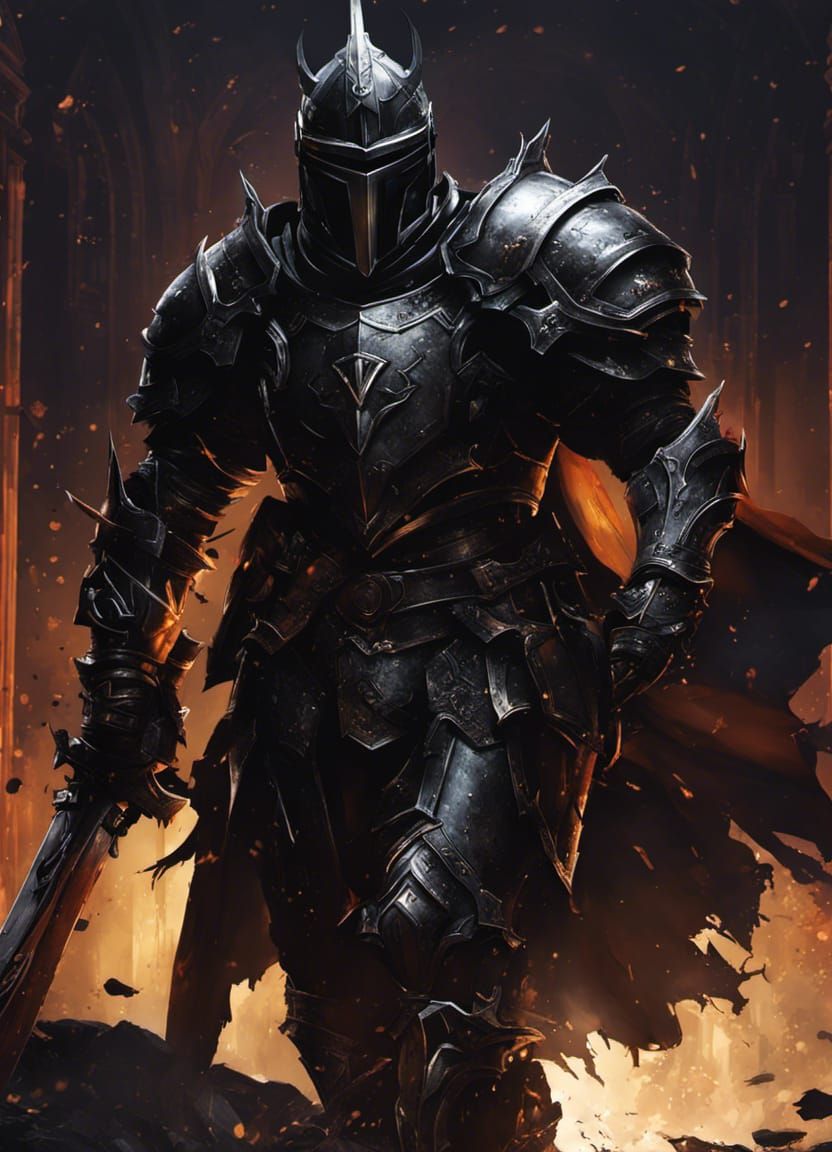 Gritty Black Knight in Shadow with Dynamic Lighting