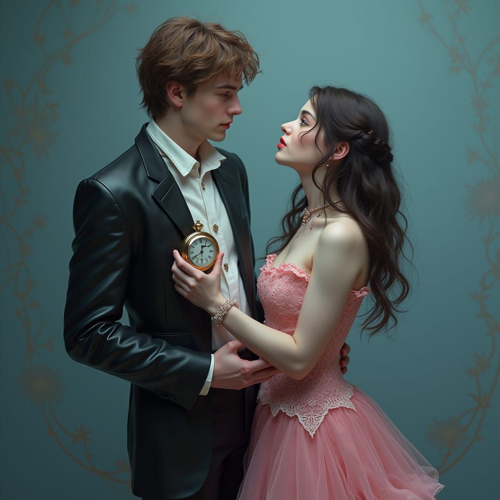 Sleek Sorceress Conjures Hypnotic Pendulum in Cyberpunk Art