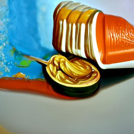 Detailed Gouache Painting of Peanut Butter
