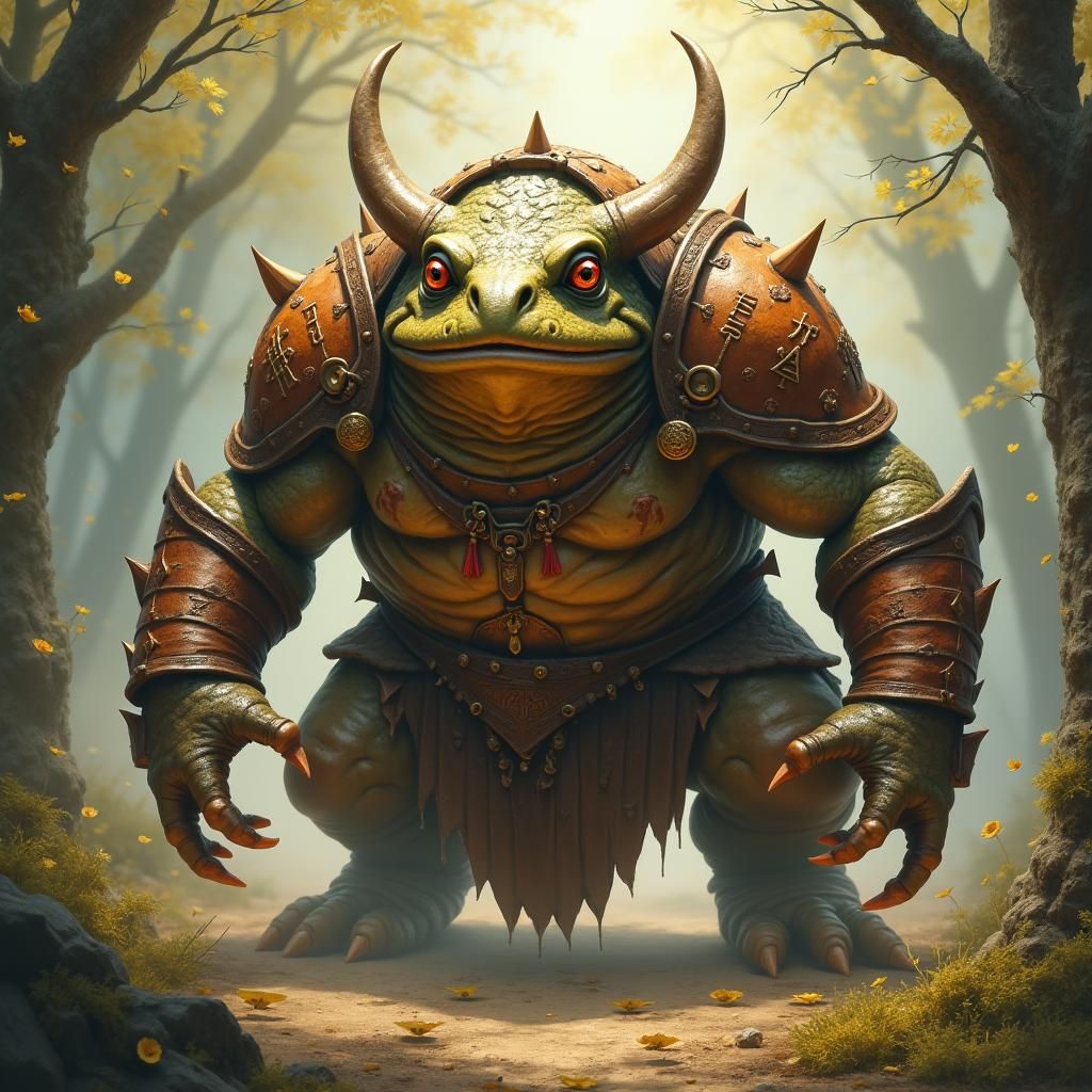 Fantasy Battle Toad in Ethereal Mystical Realm