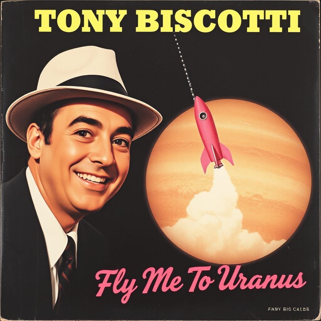 Vintage Sci-Fi Album Cover Art Featuring Tony Biscotti