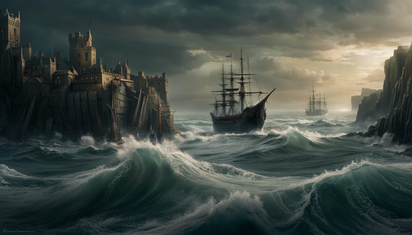 Epic Coastal Scene: England and the Triumphant Sea